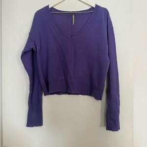 Purple V-Neck Cashmere Sweater